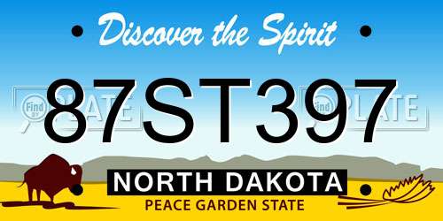 87ST397 North Dakota License Plate