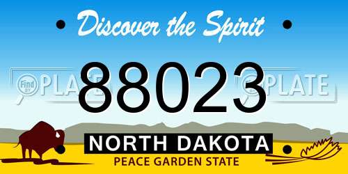 88023 North Dakota License Plate