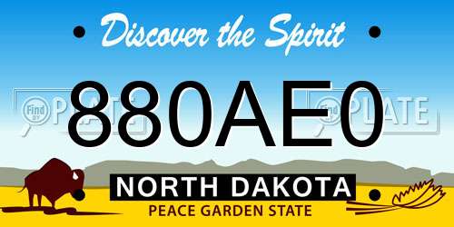 880AE0 North Dakota License Plate