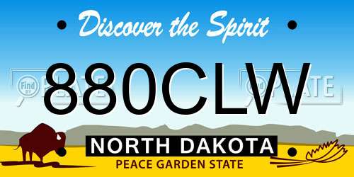 880CLW North Dakota License Plate