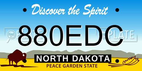 880EDC North Dakota License Plate