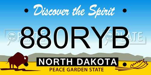 880RYB North Dakota License Plate