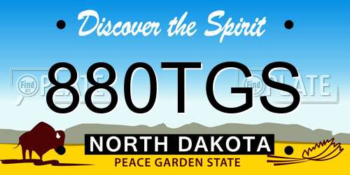 880TGS North Dakota License Plate