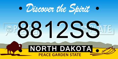 8812SS North Dakota License Plate