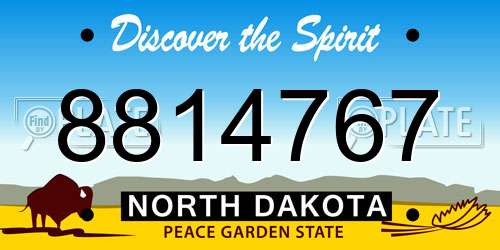 8814767 North Dakota License Plate