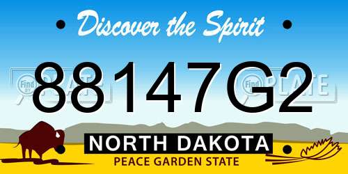 88147G2 North Dakota License Plate