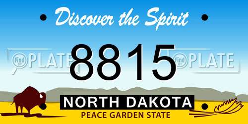 8815 North Dakota License Plate