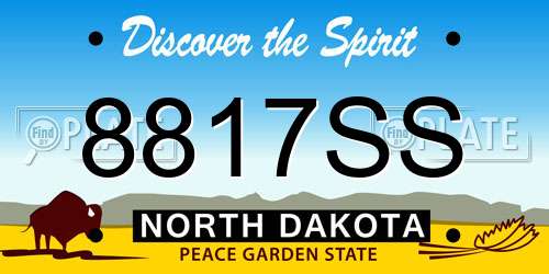 8817SS North Dakota License Plate