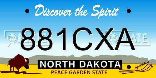 881CXA North Dakota License Plate