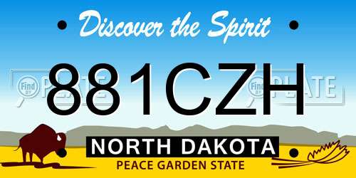 881CZH North Dakota License Plate