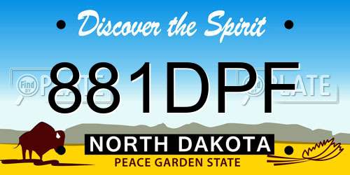 881DPF North Dakota License Plate