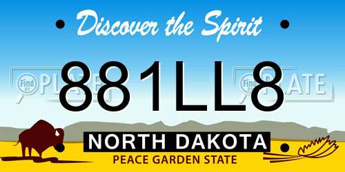 881LL8 North Dakota License Plate