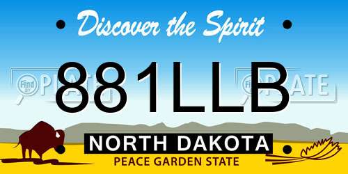 881LLB North Dakota License Plate