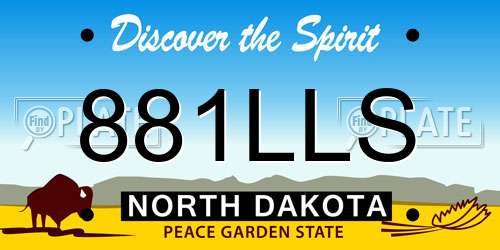 881LLS North Dakota License Plate
