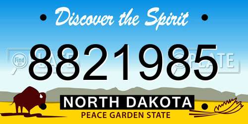 8821985 North Dakota License Plate