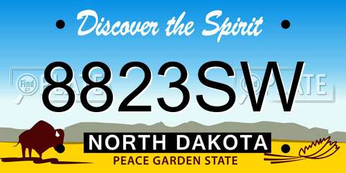 8823SW North Dakota License Plate