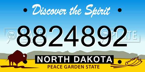 8824892 North Dakota License Plate