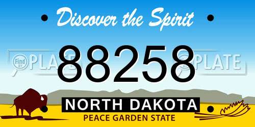 88258 North Dakota License Plate