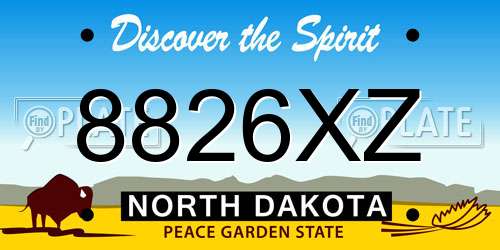 8826XZ North Dakota License Plate