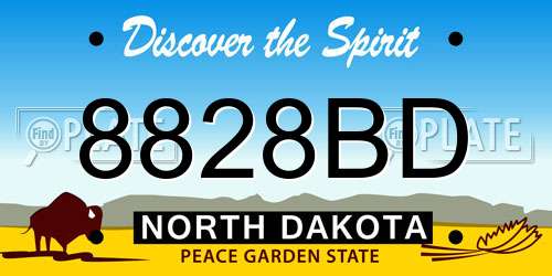 8828BD North Dakota License Plate
