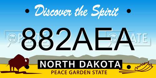 882AEA North Dakota License Plate