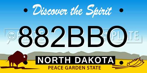 882BBO North Dakota License Plate