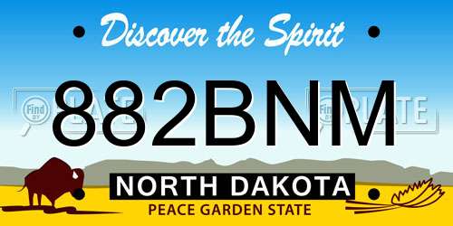882BNM North Dakota License Plate