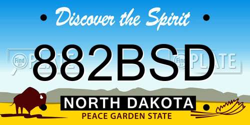 882BSD North Dakota License Plate