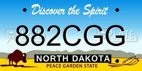 882CGG North Dakota License Plate