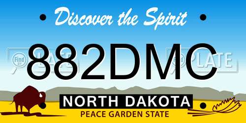 882DMC North Dakota License Plate
