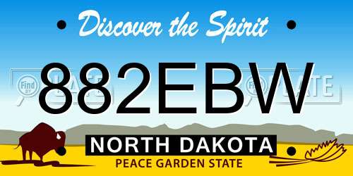 882EBW North Dakota License Plate