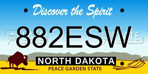 882ESW North Dakota License Plate