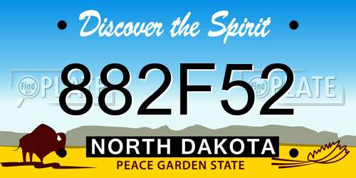 882F52 North Dakota License Plate
