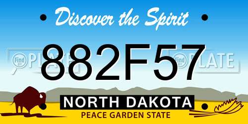 882F57 North Dakota License Plate