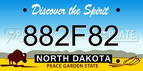 882F82 North Dakota License Plate