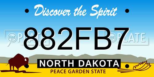 882FB7 North Dakota License Plate