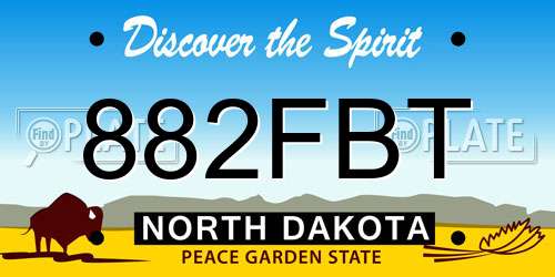 882FBT North Dakota License Plate