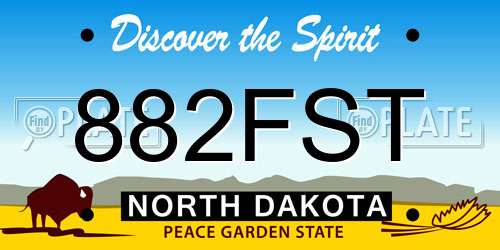 882FST North Dakota License Plate
