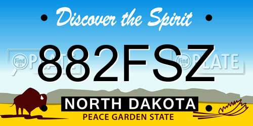 882FSZ North Dakota License Plate