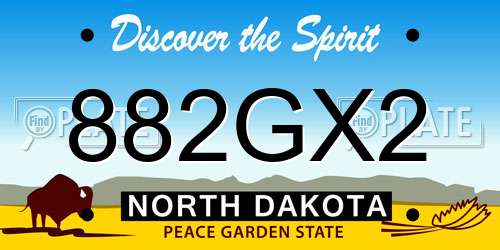 882GX2 North Dakota License Plate