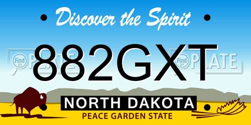 882GXT North Dakota License Plate