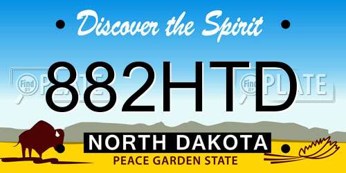 882HTD North Dakota License Plate