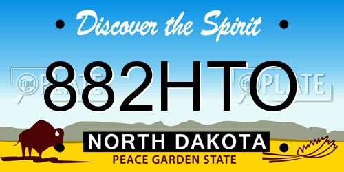 882HTO North Dakota License Plate