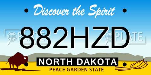 882HZD North Dakota License Plate