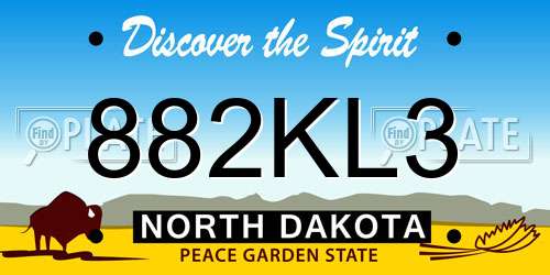 882KL3 North Dakota License Plate