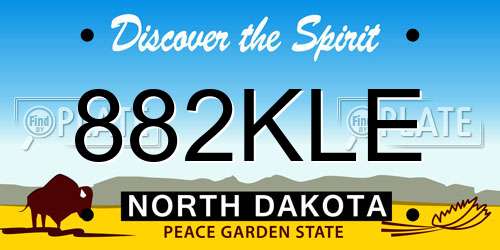 882KLE North Dakota License Plate