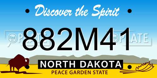 882M41 North Dakota License Plate
