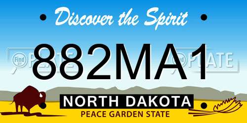882MA1 North Dakota License Plate