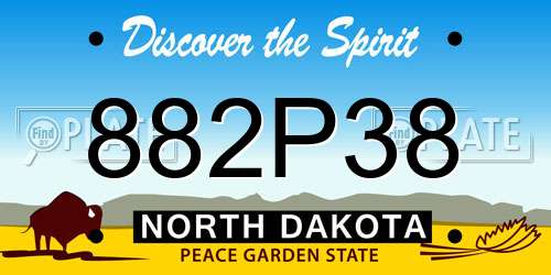882P38 North Dakota License Plate
