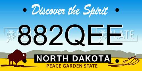 882QEE North Dakota License Plate